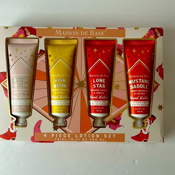 NWOT Maison De Base Set of 4 hand creams cowboycore theme. - Picture 1 of 9
